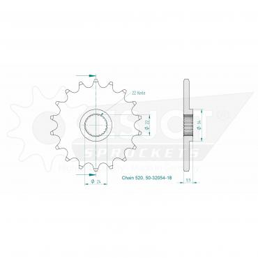 ESJOT Front Sprocket 18 Z