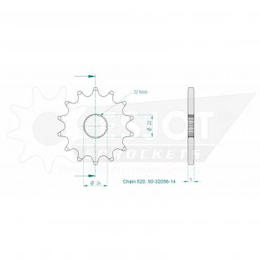 ESJOT Front sprocket 14 Z