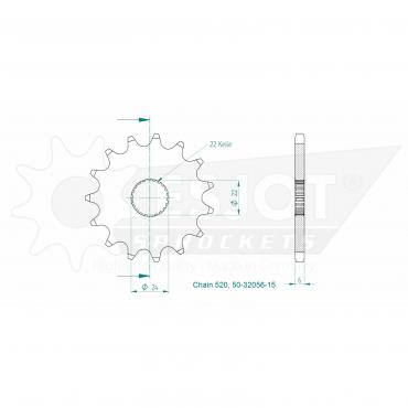 ESJOT Front sprocket 15 Z