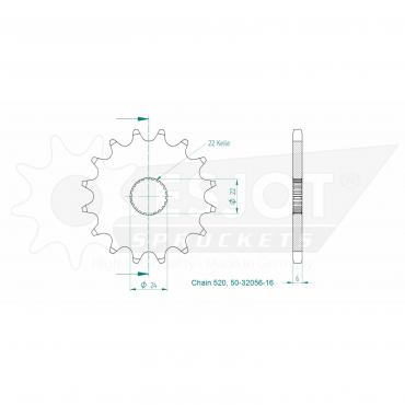 ESJOT Front sprocket 16 Z