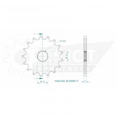 ESJOT Front sprocket 17 Z