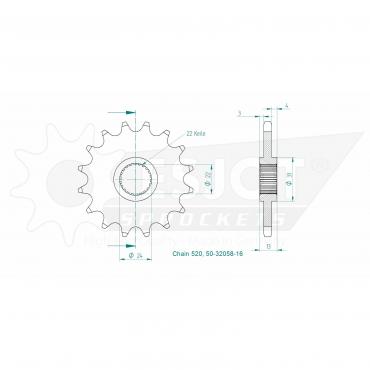 ESJOT Front sprocket 16 Z