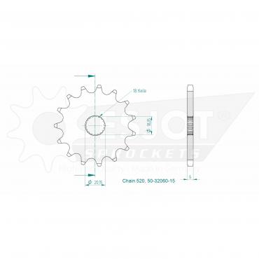 ESJOT Front Sprocket 15 Z