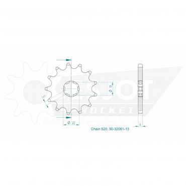 ESJOT Front sprocket 13 Z
