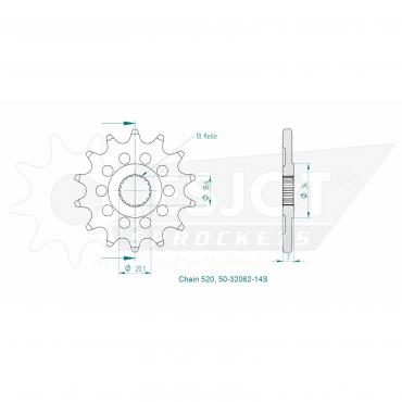 ESJOT Sport front sprocket 14 Z