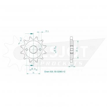 ESJOT Front Sprocket 12 Z