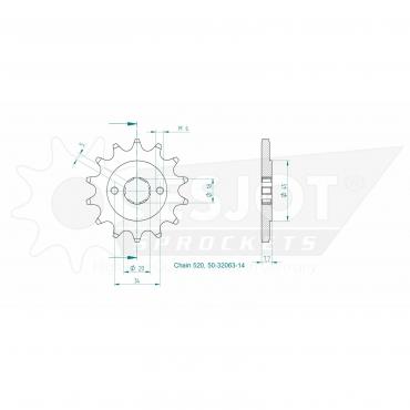 ESJOT Front sprocket 14 Z
