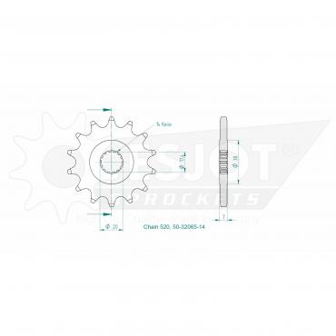 ESJOT Front Sprocket 14 Z