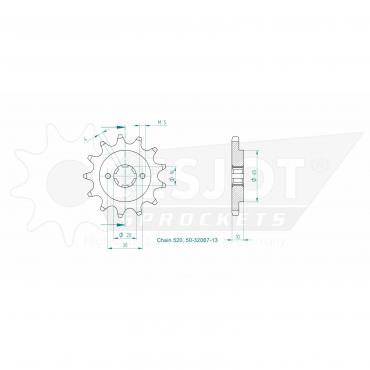 ESJOT Front sprocket 13 Z