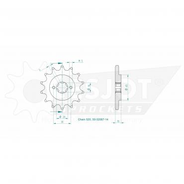 ESJOT Front sprocket 14 Z