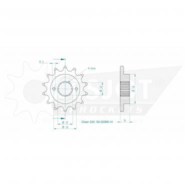 ESJOT Front sprocket 14 Z