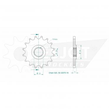 ESJOT Front Sprocket 16 Z