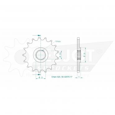 ESJOT Front Sprocket 17 Z