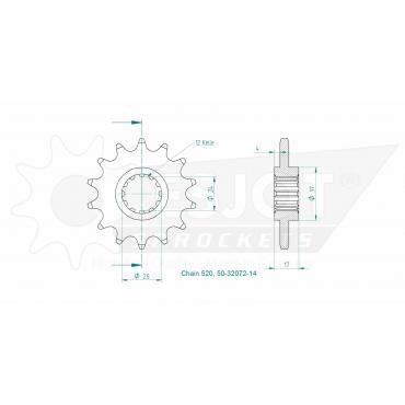 ESJOT Front Sprocket 14 Z