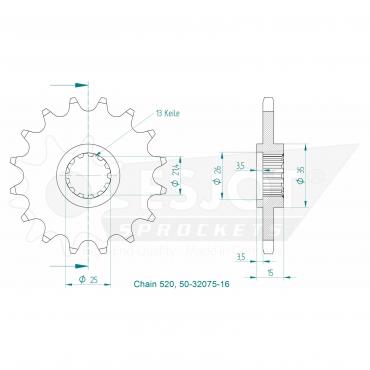 ESJOT Front Sprocket 16 Z