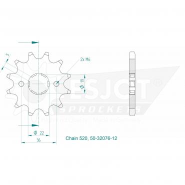 ESJOT Front Sprocket 12 Z