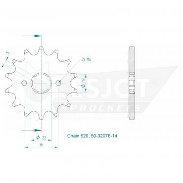 ESJOT Front Sprocket 14 Z