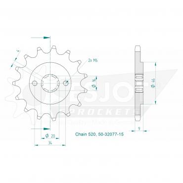 ESJOT Front Sprocket 15 Z