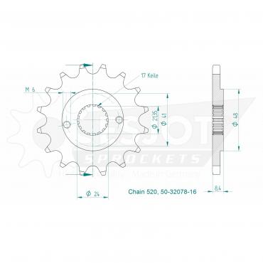 ESJOT Front Sprocket 16 Z