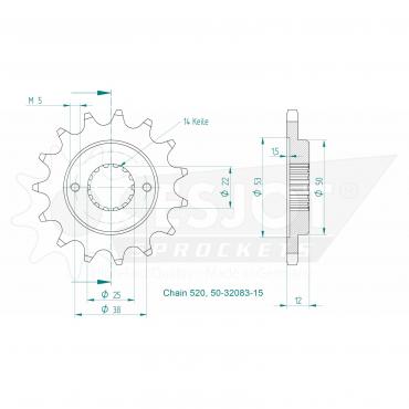 ESJOT Front Sprocket 15 Z