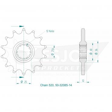 ESJOT Front Sprocket 14 Z