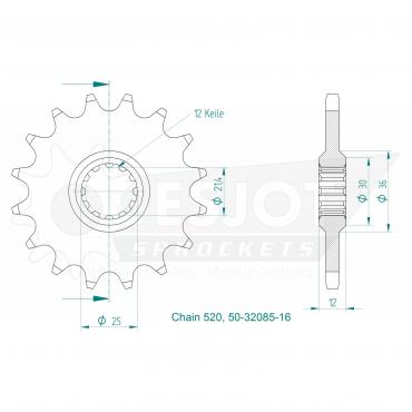 ESJOT Front Sprocket 16 Z