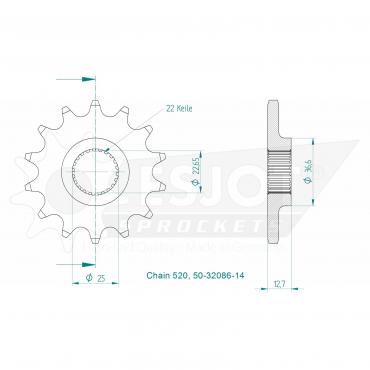 ESJOT Front Sprocket 14 Z