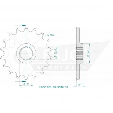 ESJOT Front Sprocket 18 Z