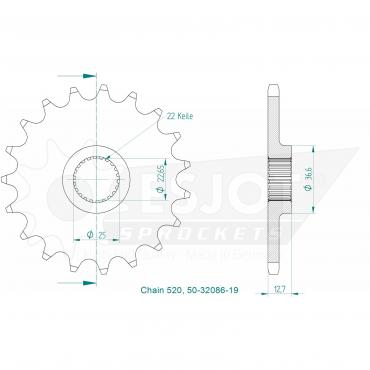 ESJOT Front Sprocket 19 Z