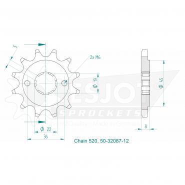 ESJOT Front Sprocket 12 Z