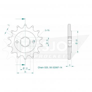 ESJOT Front Sprocket 14 Z
