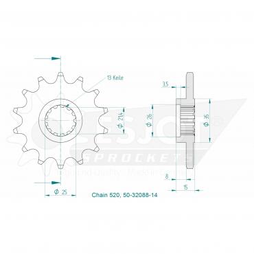 ESJOT Front Sprocket 14 Z