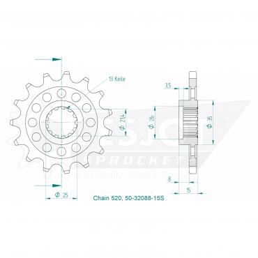 ESJOT Front Sprocket 15S Z