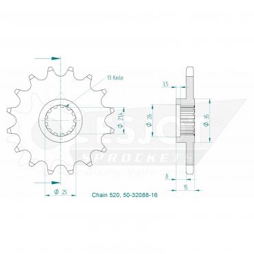 ESJOT Front Sprocket 16 Z
