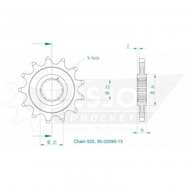 ESJOT Front sprocket 13 Z