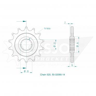 ESJOT Front sprocket 14 Z