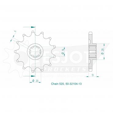 ESJOT Front sprocket 13 Z