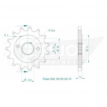 ESJOT Front sprocket 15 Z