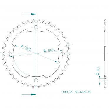 ESJOT  Sprocket 38 Z
