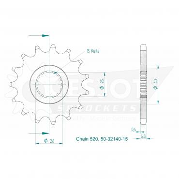 ESJOT Front sprocket 15 Z