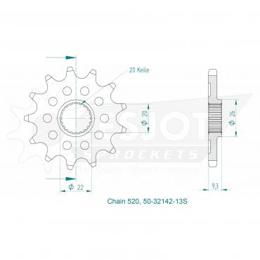ESJOT Sport front sprocket 13 Z