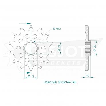 ESJOT Front Sprocket 14S Z