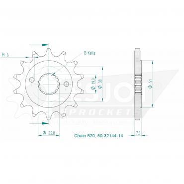 ESJOT Front Sprocket 14 Z