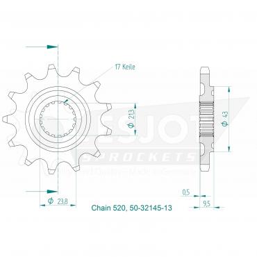 ESJOT Front sprocket 13 Z