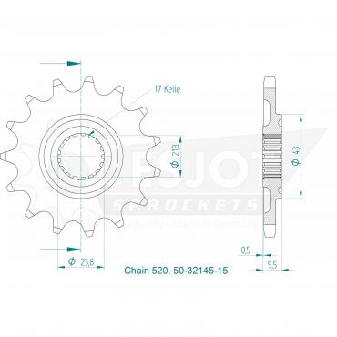 ESJOT Front sprocket 15 Z