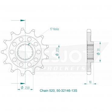 ESJOT Sport front sprocket 13 Z