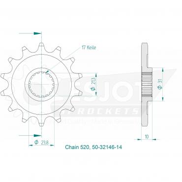 ESJOT Front sprocket 14 Z