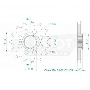 ESJOT Sport front sprocket 15 Z