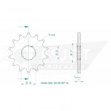 ESJOT Front Sprocket 14 Z