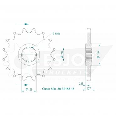 ESJOT Front Sprocket 16 Z